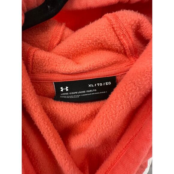 Under Armour Storm ColdGear Orange Pullover Hoodie Sweatshirt Wmns XL Loose Fit - Picture 2 of 5